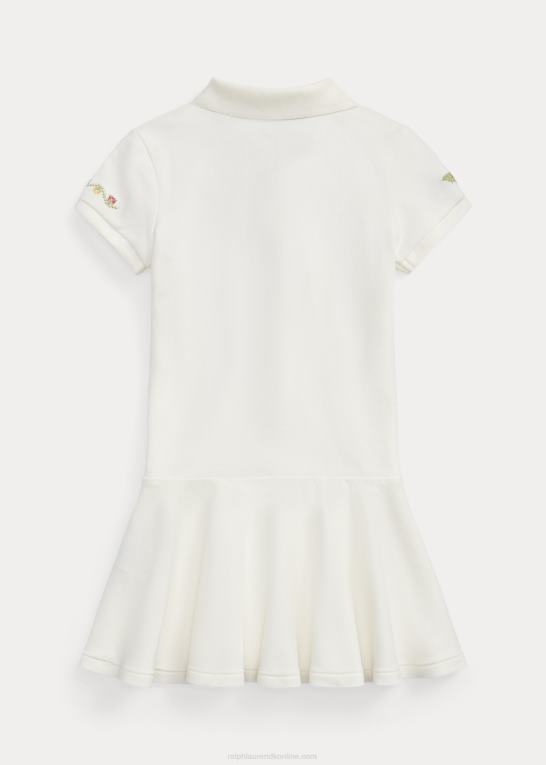 dækvask hvid børn Ralph Lauren bunny stretch mesh polo kjole Z426B6729