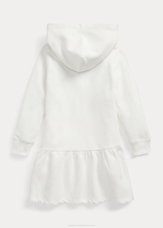 dækvask hvid børn Ralph Lauren hættekjole i fleece med logo Z426B7409