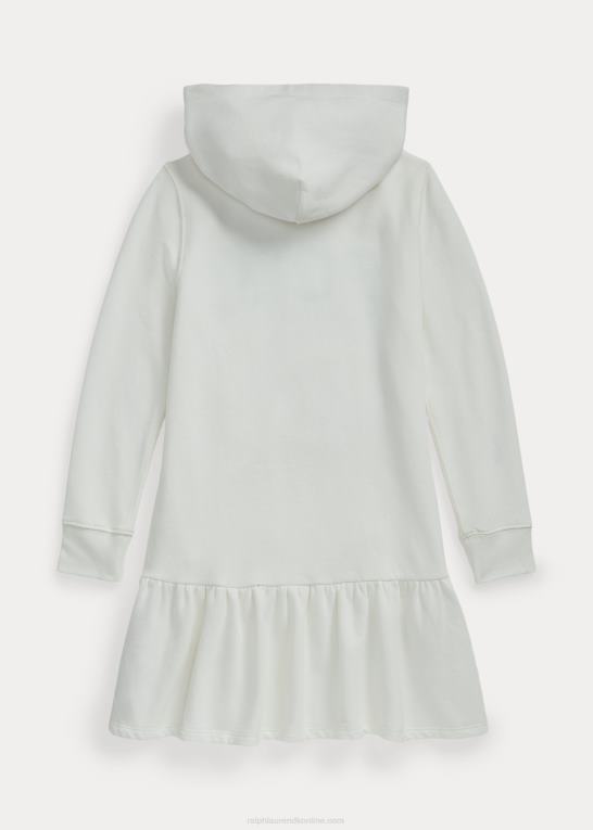 dækvask hvid børn Ralph Lauren hættekjole i fleece med logo Z426B7575