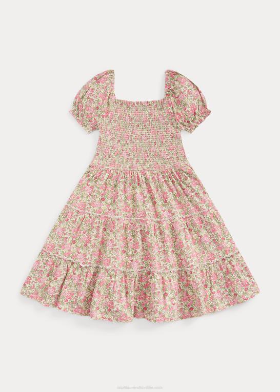 esme blomstret børn Ralph Lauren blomstret smockkjole i bomuldsjersey Z426B7523