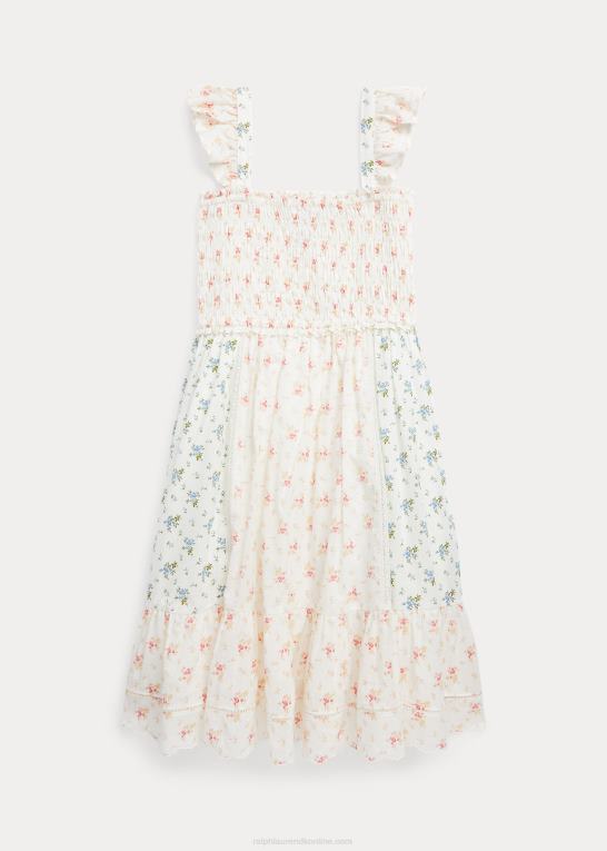 etta blomstret børn Ralph Lauren blomstret smock-batistkjole i bomuld Z426B9978