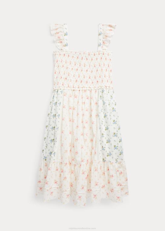 etta blomstret børn Ralph Lauren blomstret smock-batistkjole i bomuld Z426B9978