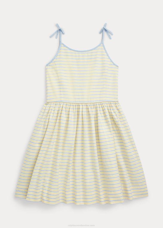 gul/marineblå børn Ralph Lauren stribet oxfordkjole i bomuld Z426B7157
