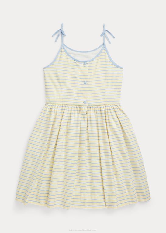 gul/marineblå børn Ralph Lauren stribet oxfordkjole i bomuld Z426B7157