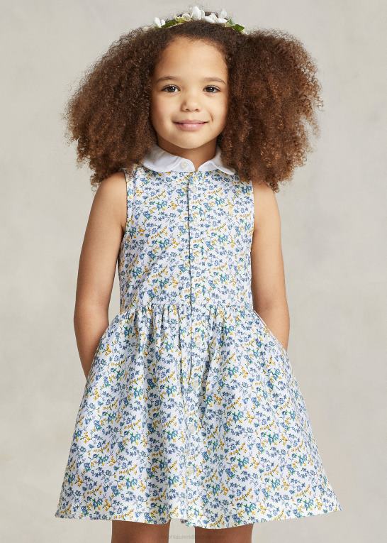 harper ditsy børn Ralph Lauren blomstret oxford skjortekjole i bomuld Z426B7345