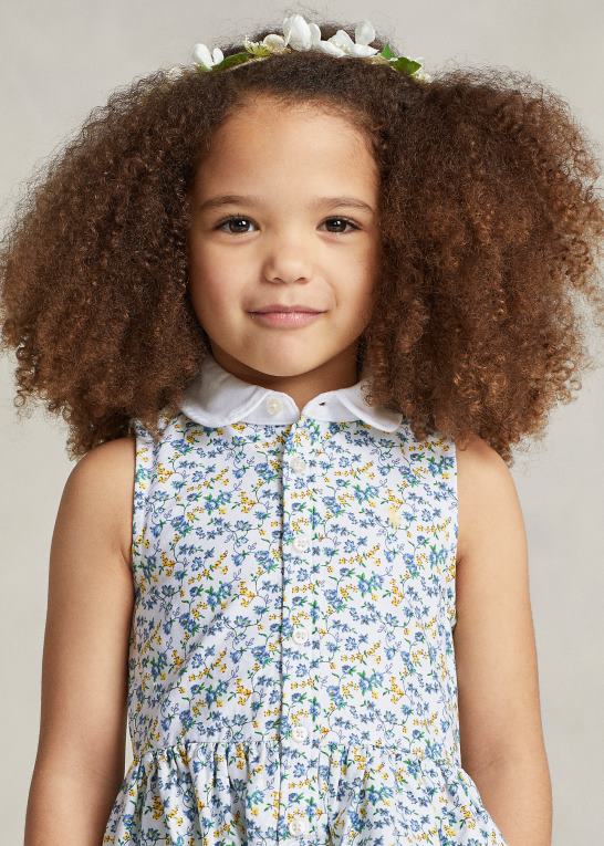 harper ditsy børn Ralph Lauren blomstret oxford skjortekjole i bomuld Z426B7345