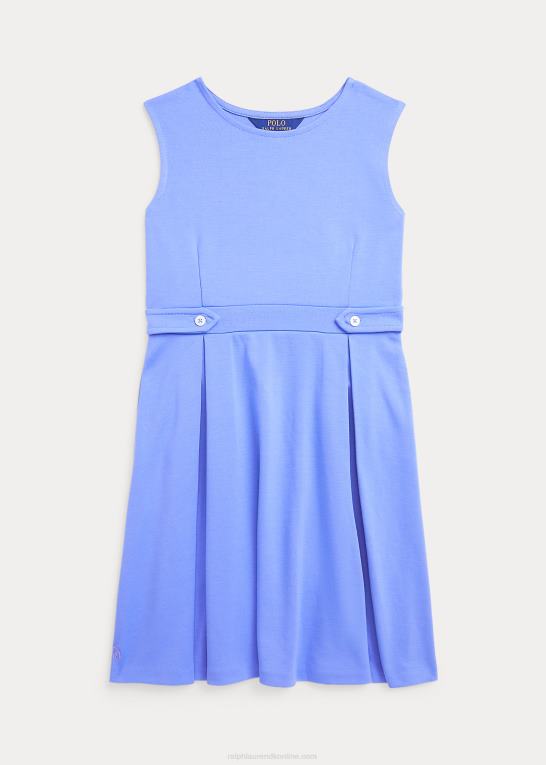 havn blå børn Ralph Lauren plisseret stretch ponte kjole Z426B7519