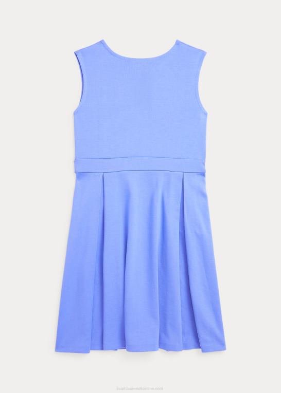 havn blå børn Ralph Lauren plisseret stretch ponte kjole Z426B7519