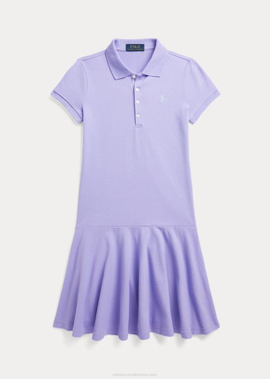 himmel lavendel børn Ralph Lauren stræk bomulds mesh polo kjole Z426B7036