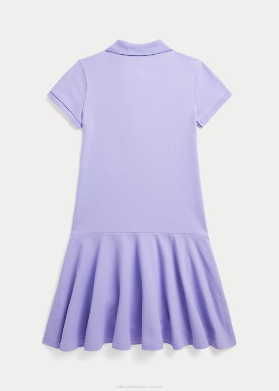 himmel lavendel børn Ralph Lauren stræk bomulds mesh polo kjole Z426B7036