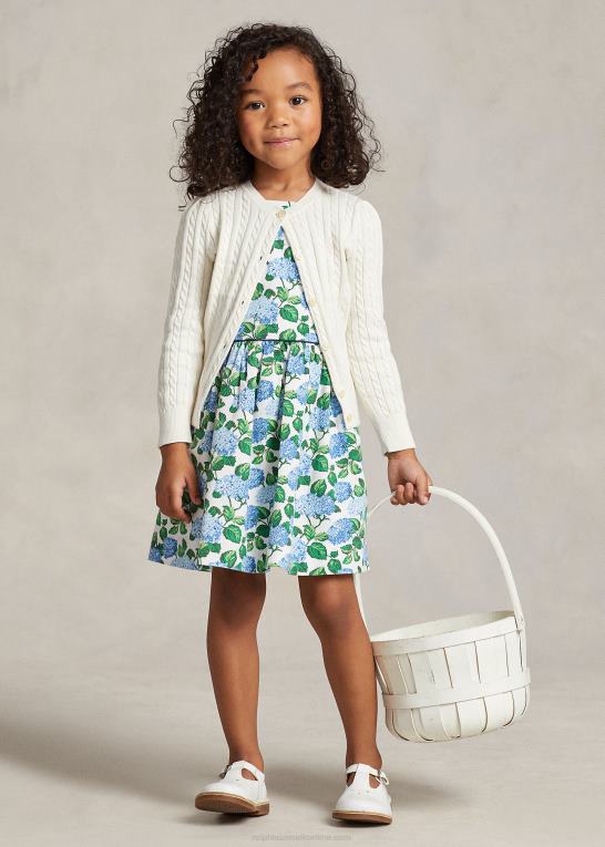 hortensia blomster børn Ralph Lauren blomstret dobbykjole i stretch Z426B7346