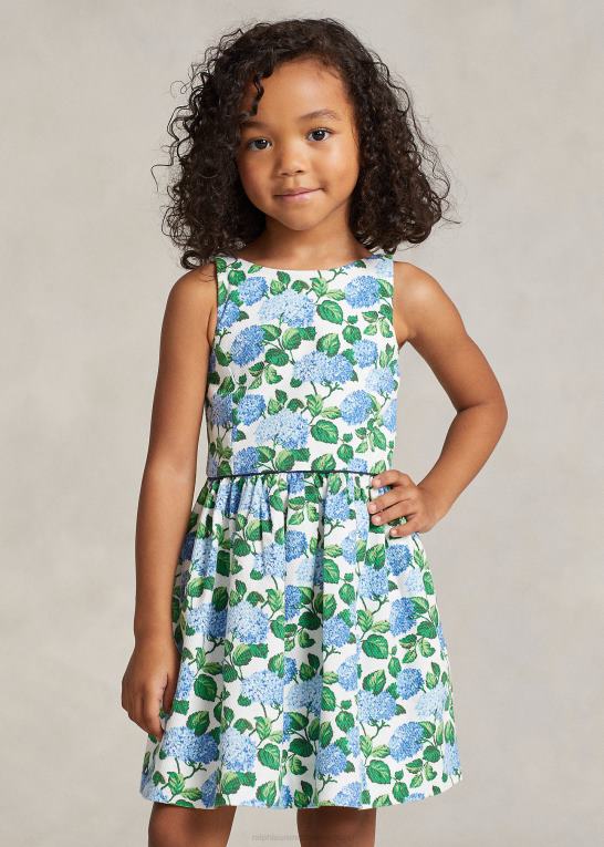 hortensia blomster børn Ralph Lauren blomstret dobbykjole i stretch Z426B7346