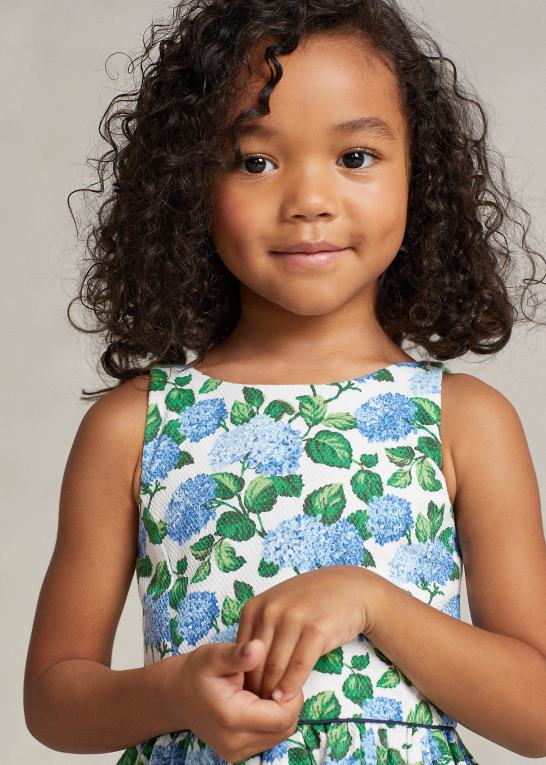hortensia blomster børn Ralph Lauren blomstret dobbykjole i stretch Z426B7346