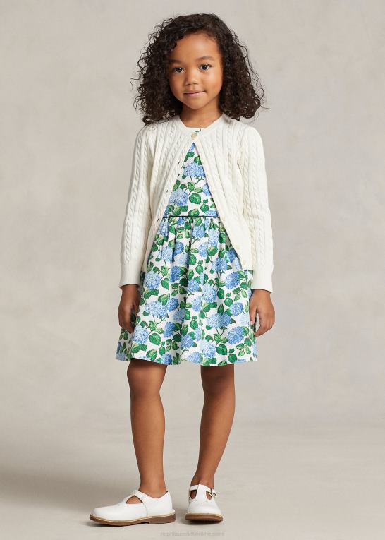 hortensia blomster børn Ralph Lauren blomstret dobbykjole i stretch Z426B7346