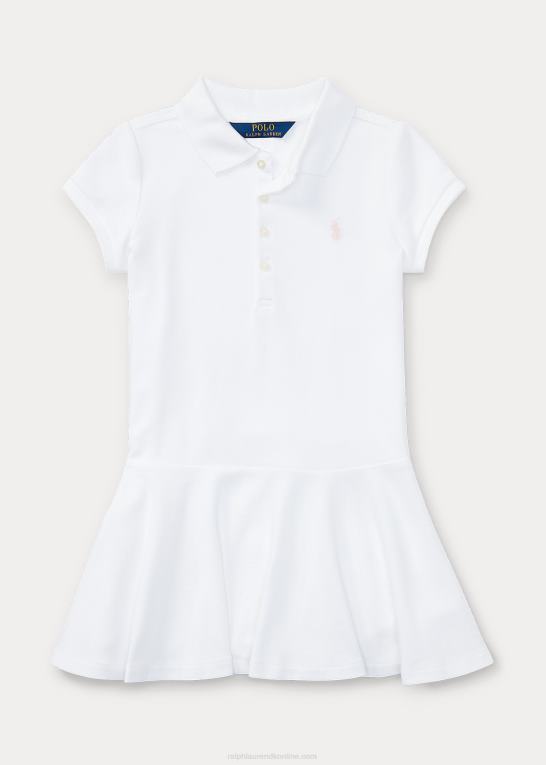 hvid børn Ralph Lauren kortærmet polokjole Z426B6942