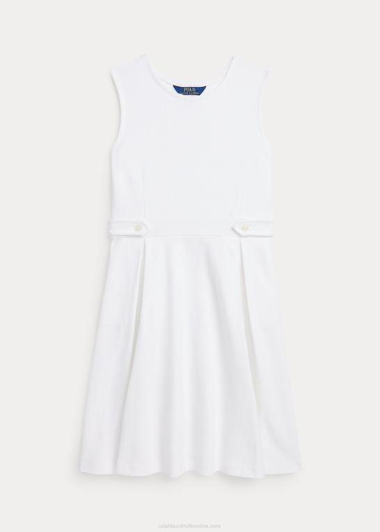 hvid børn Ralph Lauren plisseret bomulds mesh kjole Z426B7124
