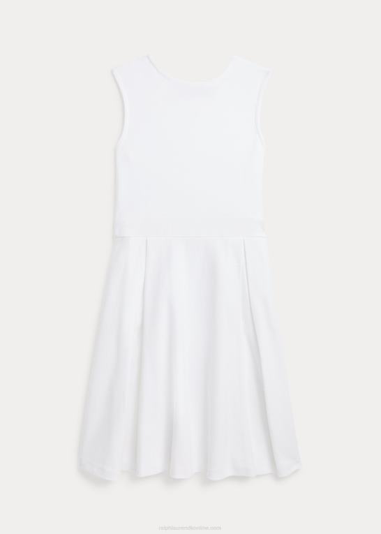 hvid børn Ralph Lauren plisseret bomulds mesh kjole Z426B7124