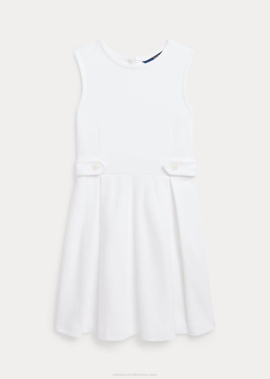 hvid børn Ralph Lauren plisseret bomulds mesh kjole Z426B9942