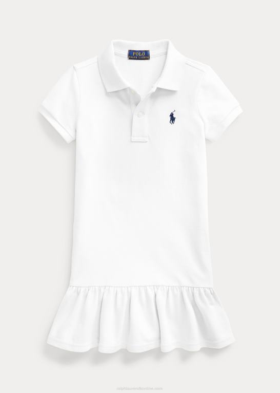 hvid børn Ralph Lauren polokjole i bomuldsnet Z426B6776