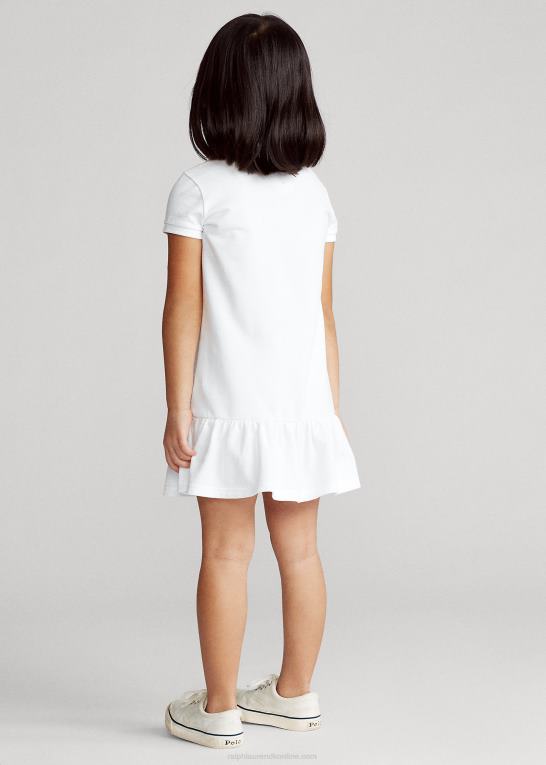 hvid børn Ralph Lauren polokjole i bomuldsnet Z426B6776