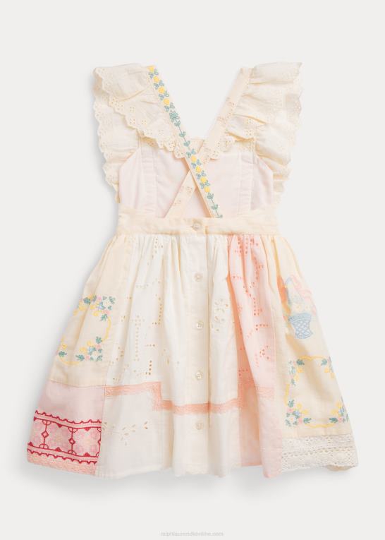 hvid multi børn Ralph Lauren patchwork kjole i bomuldsblanding Z426B6849