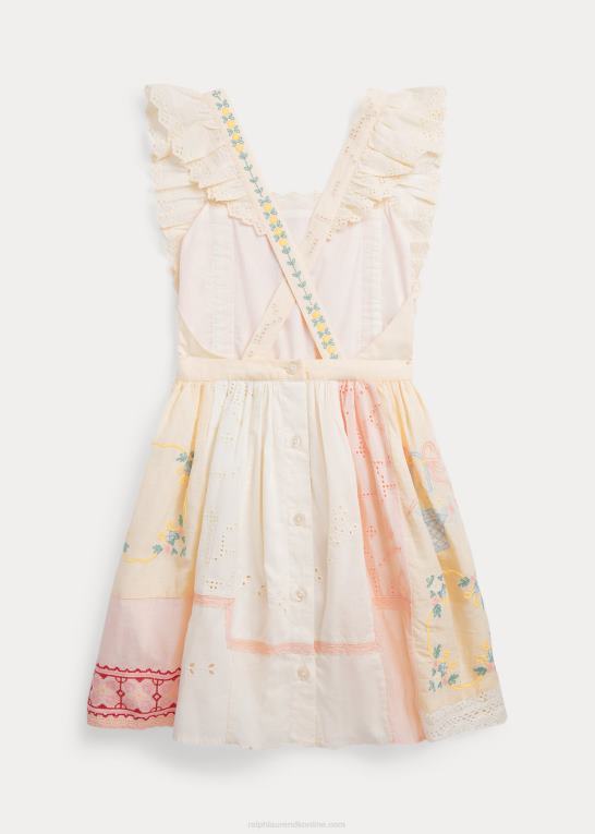hvid multi børn Ralph Lauren patchwork kjole i bomuldsblanding Z426B7082