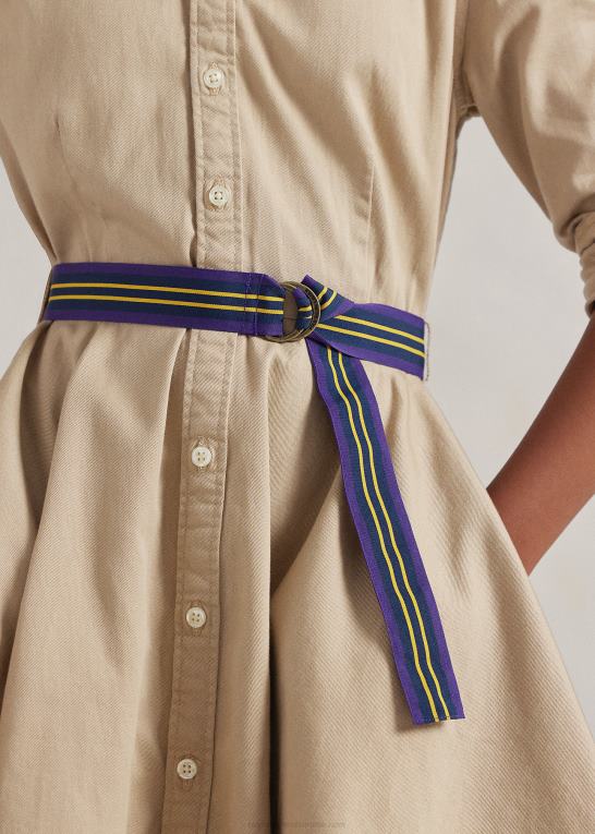 kaki børn Ralph Lauren skjortekjole i bomulds chino med bælte Z426B7024