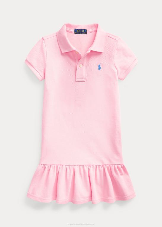 karmel pink børn Ralph Lauren polokjole i bomuldsnet Z426B6768