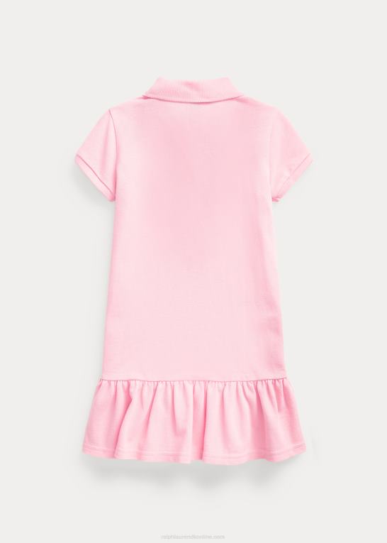 karmel pink børn Ralph Lauren polokjole i bomuldsnet Z426B6768