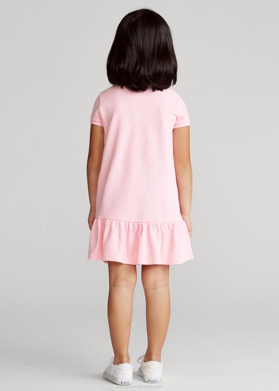 karmel pink børn Ralph Lauren polokjole i bomuldsnet Z426B6768