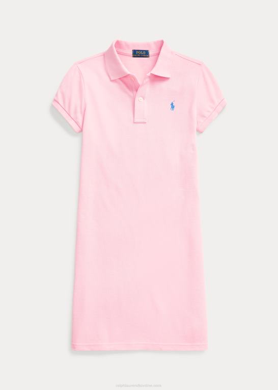 karmel pink børn Ralph Lauren polokjole i bomuldsnet Z426B7015