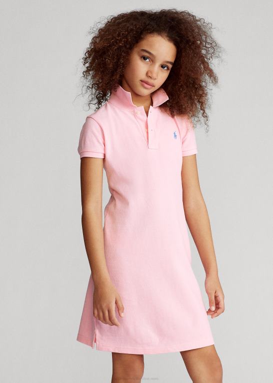 karmel pink børn Ralph Lauren polokjole i bomuldsnet Z426B7015