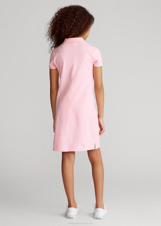 karmel pink børn Ralph Lauren polokjole i bomuldsnet Z426B7015