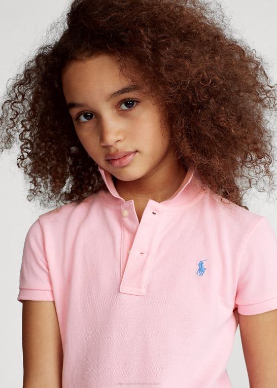 karmel pink børn Ralph Lauren polokjole i bomuldsnet Z426B7015