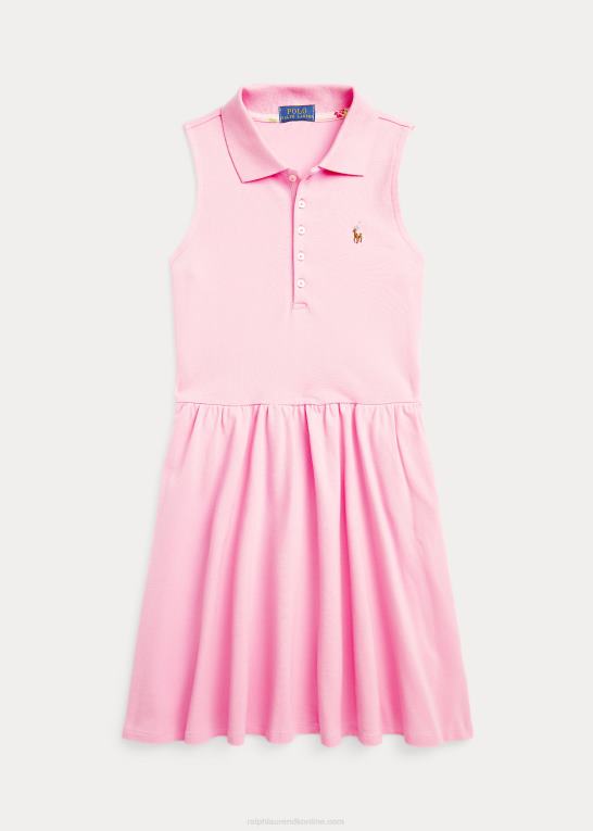 karmel pink børn Ralph Lauren polokjole i stretch mesh Z426B7109
