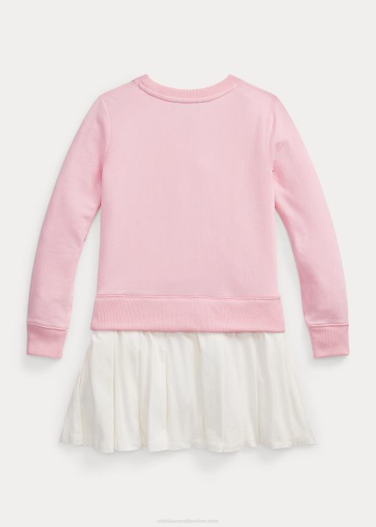 karmel pink børn Ralph Lauren stor pony fleece sweatshirtkjole Z426B6961