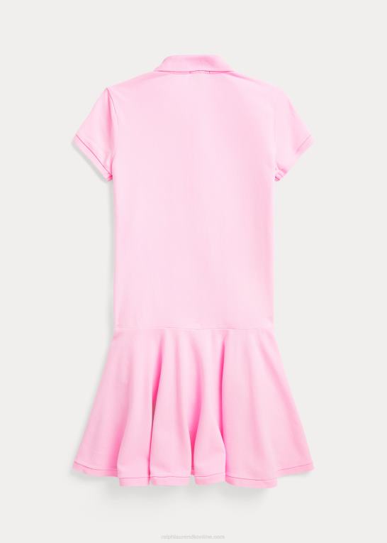 karmel pink børn Ralph Lauren stræk bomulds mesh polo kjole Z426B7035