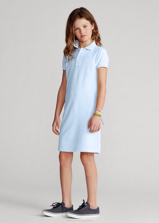 kontor blå børn Ralph Lauren polokjole i bomuldsnet Z426B7009