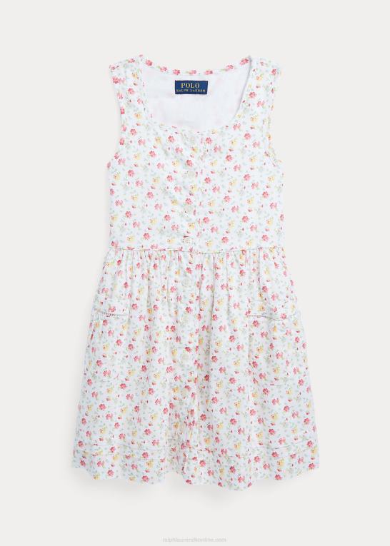 lucinda ditsy børn Ralph Lauren blomstret kjole i hør-bomuld Z426B6845