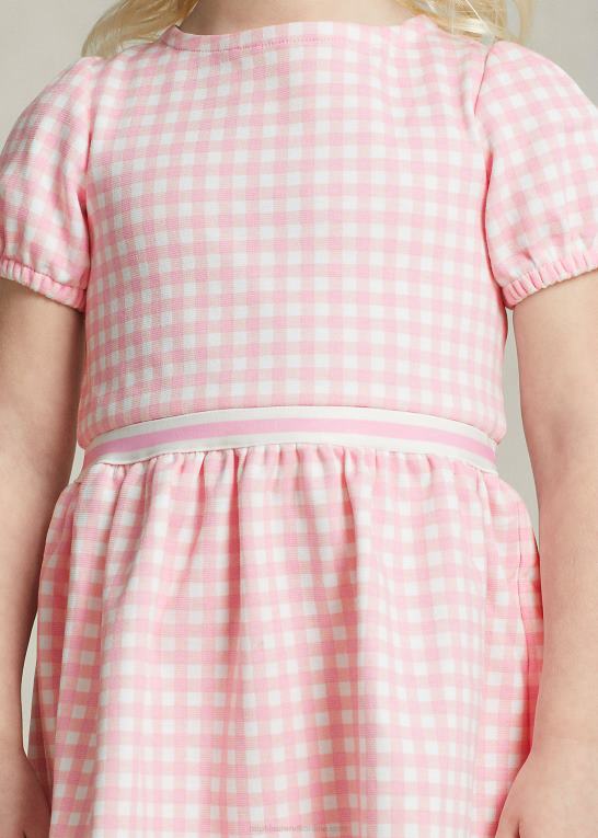 lyserød gingham børn Ralph Lauren gingham ponte kjole Z426B7347