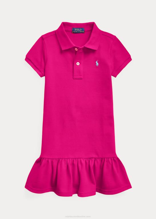 lyserød himmel børn Ralph Lauren polokjole i bomuldsnet Z426B6779
