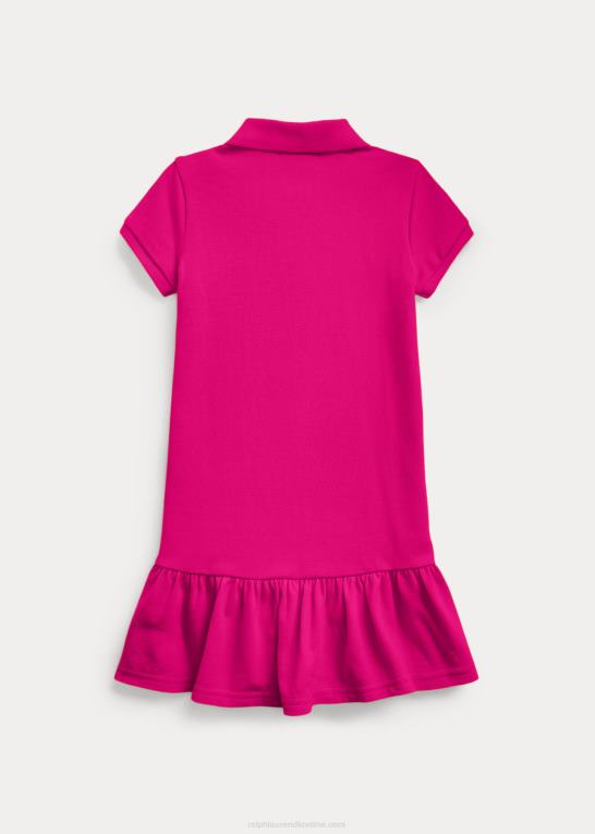 lyserød himmel børn Ralph Lauren polokjole i bomuldsnet Z426B6779