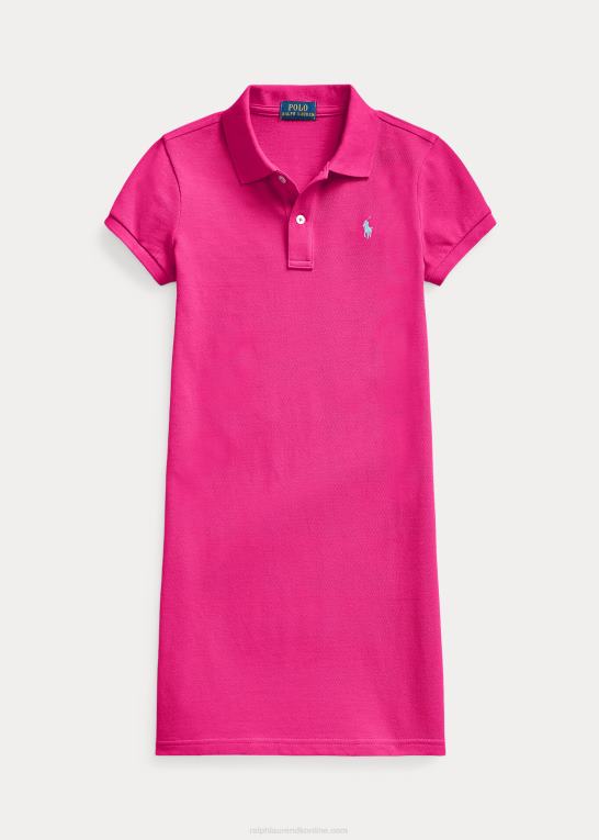 lyserød himmel børn Ralph Lauren polokjole i bomuldsnet Z426B7016