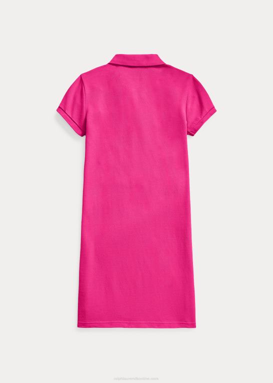 lyserød himmel børn Ralph Lauren polokjole i bomuldsnet Z426B7016