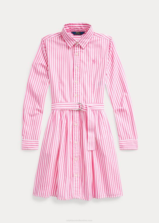 lyserød multi børn Ralph Lauren stribet skjortekjole i bomuld Z426B10005