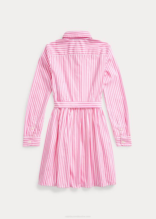 lyserød multi børn Ralph Lauren stribet skjortekjole i bomuld Z426B10005