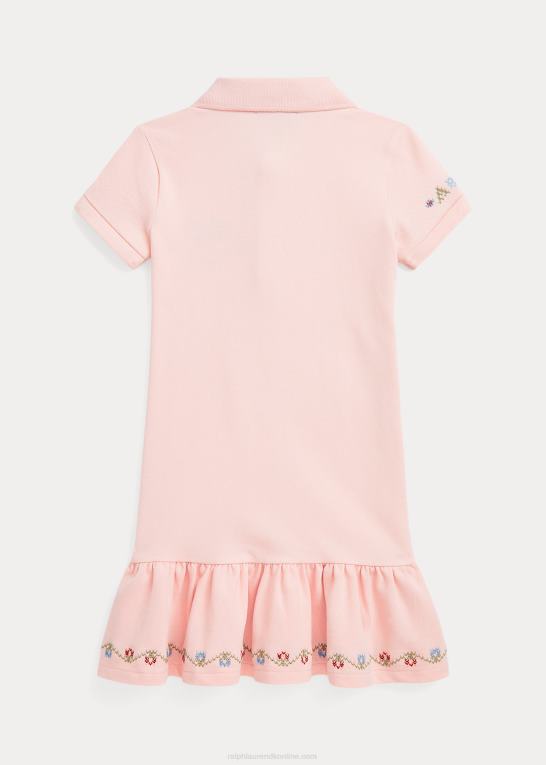 lyserødt sand børn Ralph Lauren polokjole i mesh Z426B7404