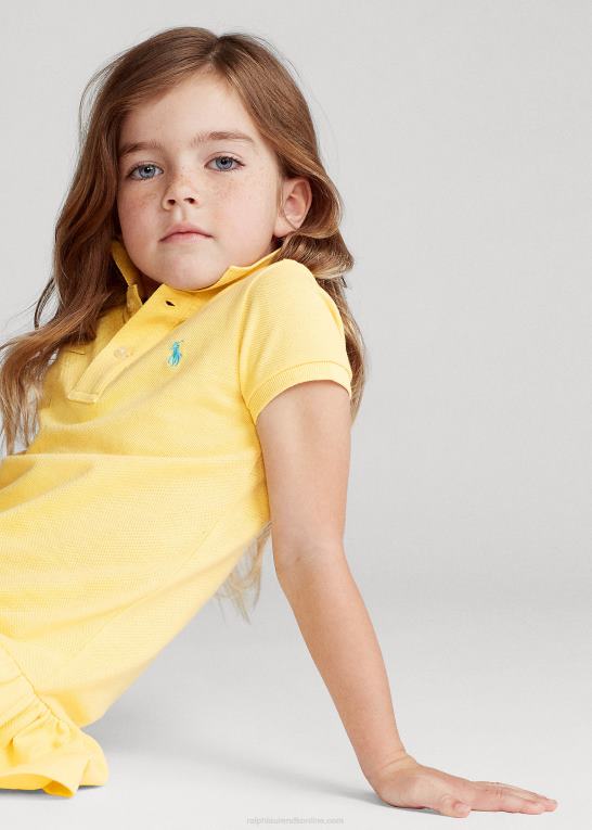 majs gul børn Ralph Lauren polokjole i bomuldsnet Z426B6777
