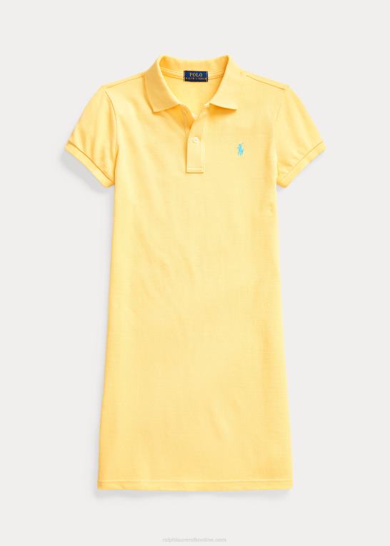 majs gul børn Ralph Lauren polokjole i bomuldsnet Z426B7012