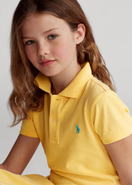 majs gul børn Ralph Lauren polokjole i bomuldsnet Z426B7012